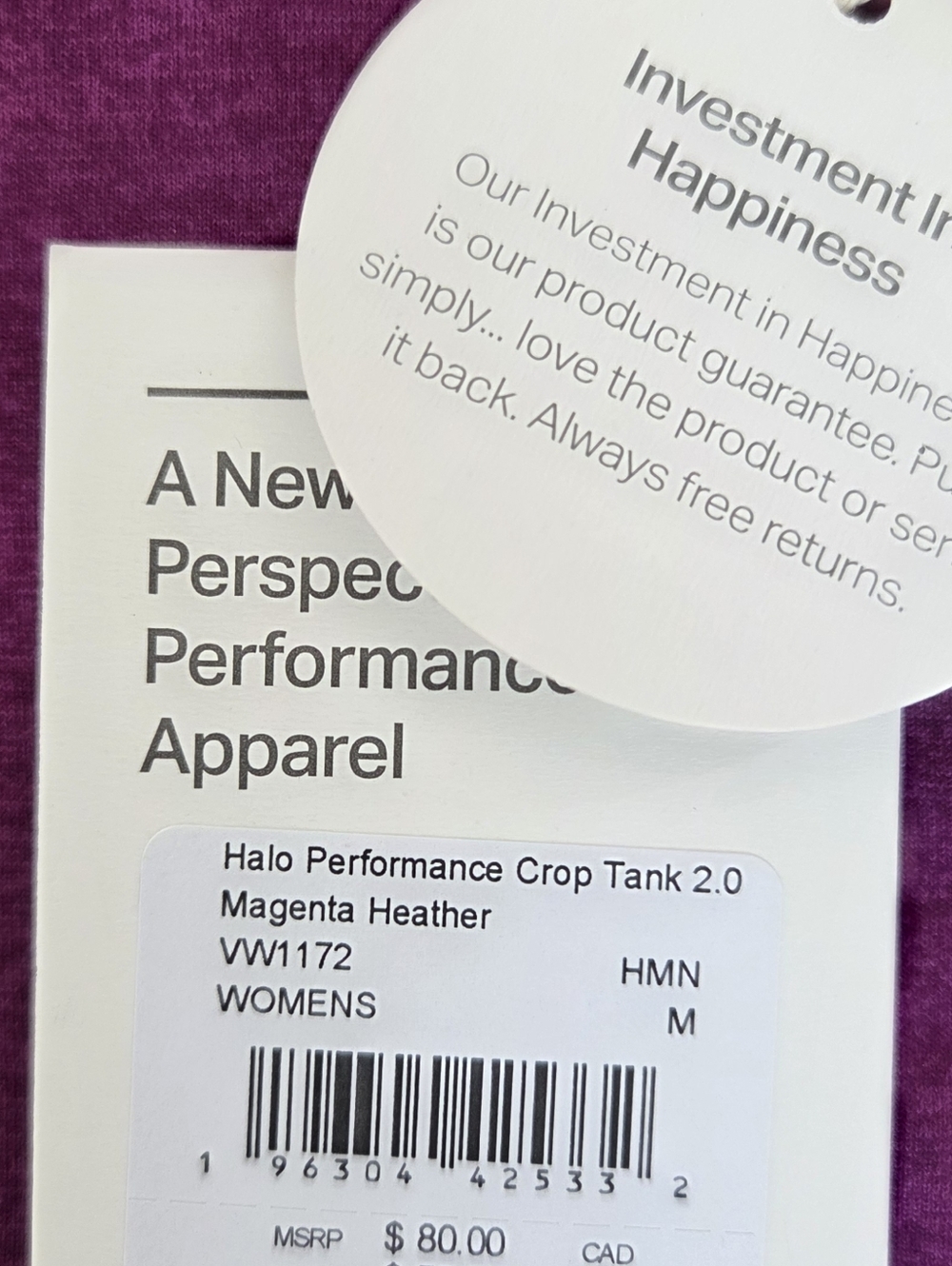 Vuori Halo Performance Crop Top Tank 2.0 Magenta Heather NWT Racerback PRICEFIRM - Picture 5 of 11